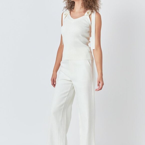 NEW ENDLESS ROSE - Knit V Neck Tank Top White Size XS - Picture 3 of 5